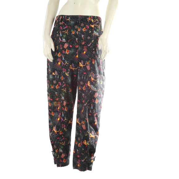 Farm Rio Amorina Anthropologie Pants Size L Whimsical Multicolor Denim Boho - Picture 2 of 16
